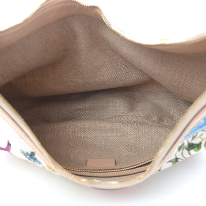 Gucci Canvas Floral Flora Bamboo Ring Hobo White 4 of 11
