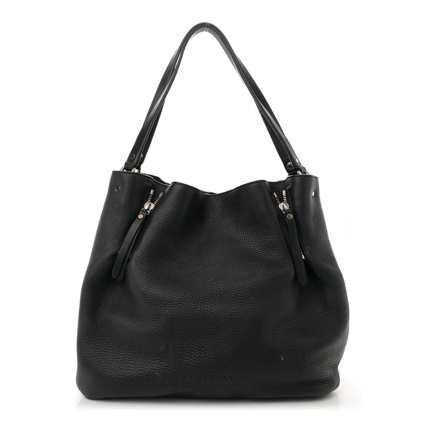 Grainy Calfskin House Check Medium Maidstone Black