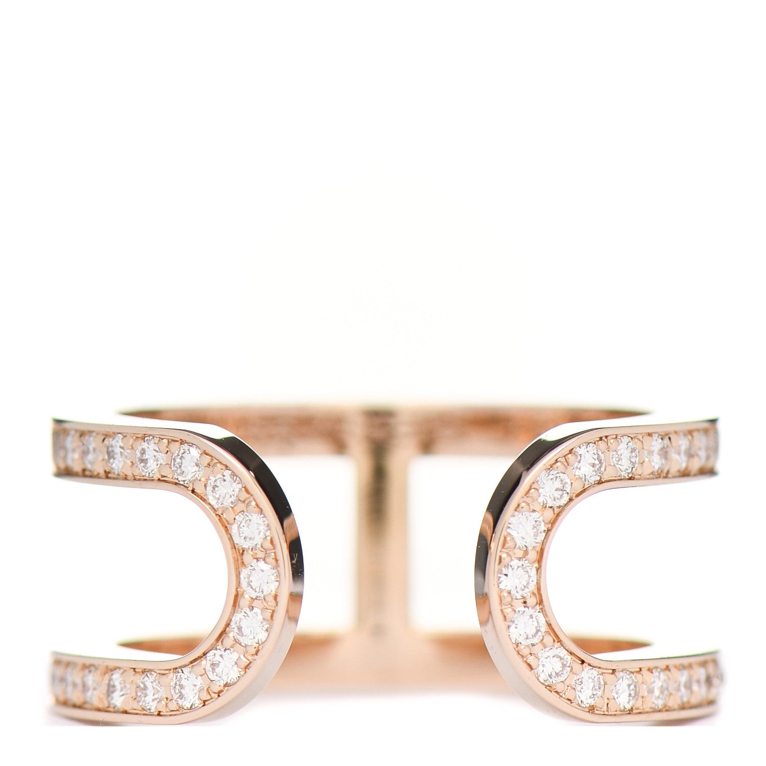 Hermes 18K Rose Gold Diamond MM Ever Chaine D'Ancre Ring 51 5.75 3 of 7