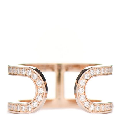 Hermes 18K Rose Gold Diamond MM Ever Chaine D'Ancre Ring 51 5.75 3 of 7