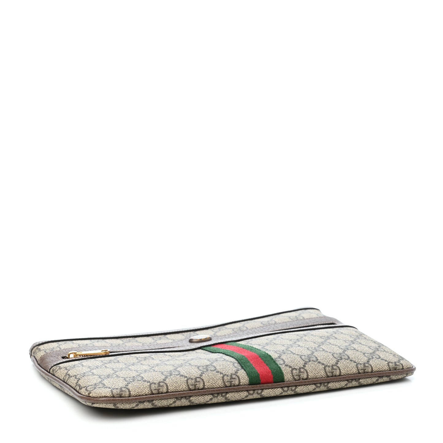 GG Supreme Monogram Large Ophidia Pouch Clutch Brown