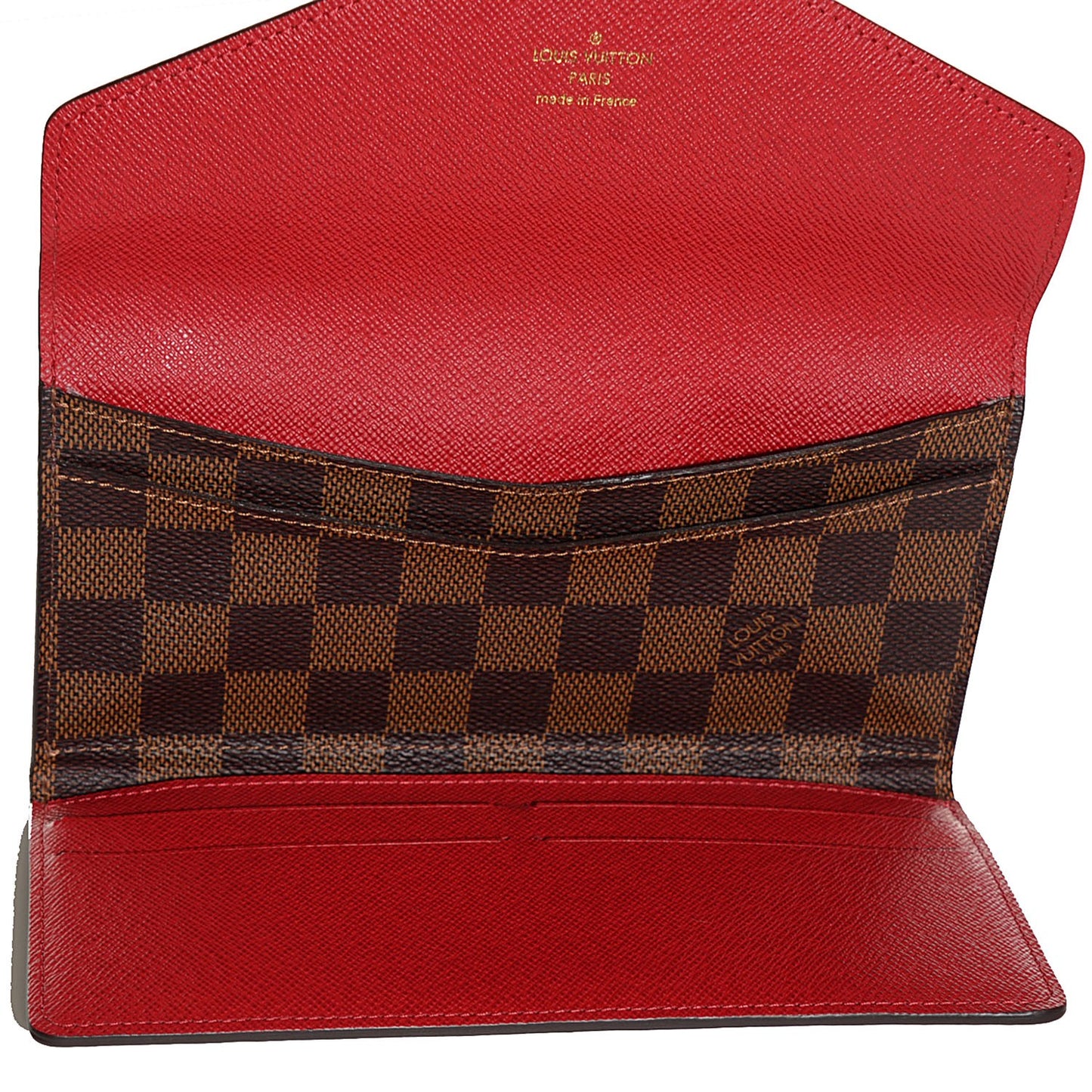 Damier Ebene Josephine Wallet Red