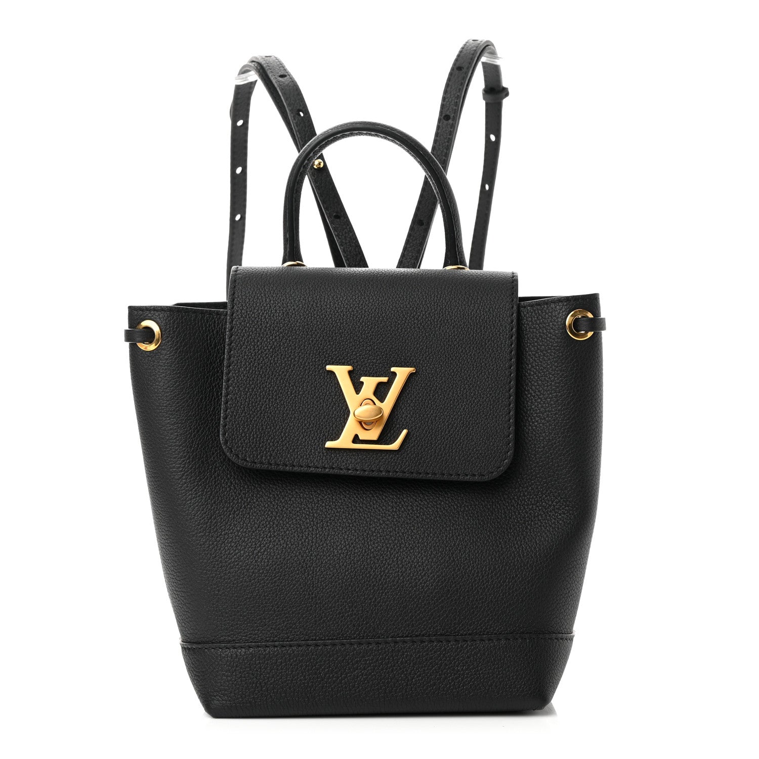 Louis Vuitton Calfskin Lockme Mini Backpack Black 1 of 9