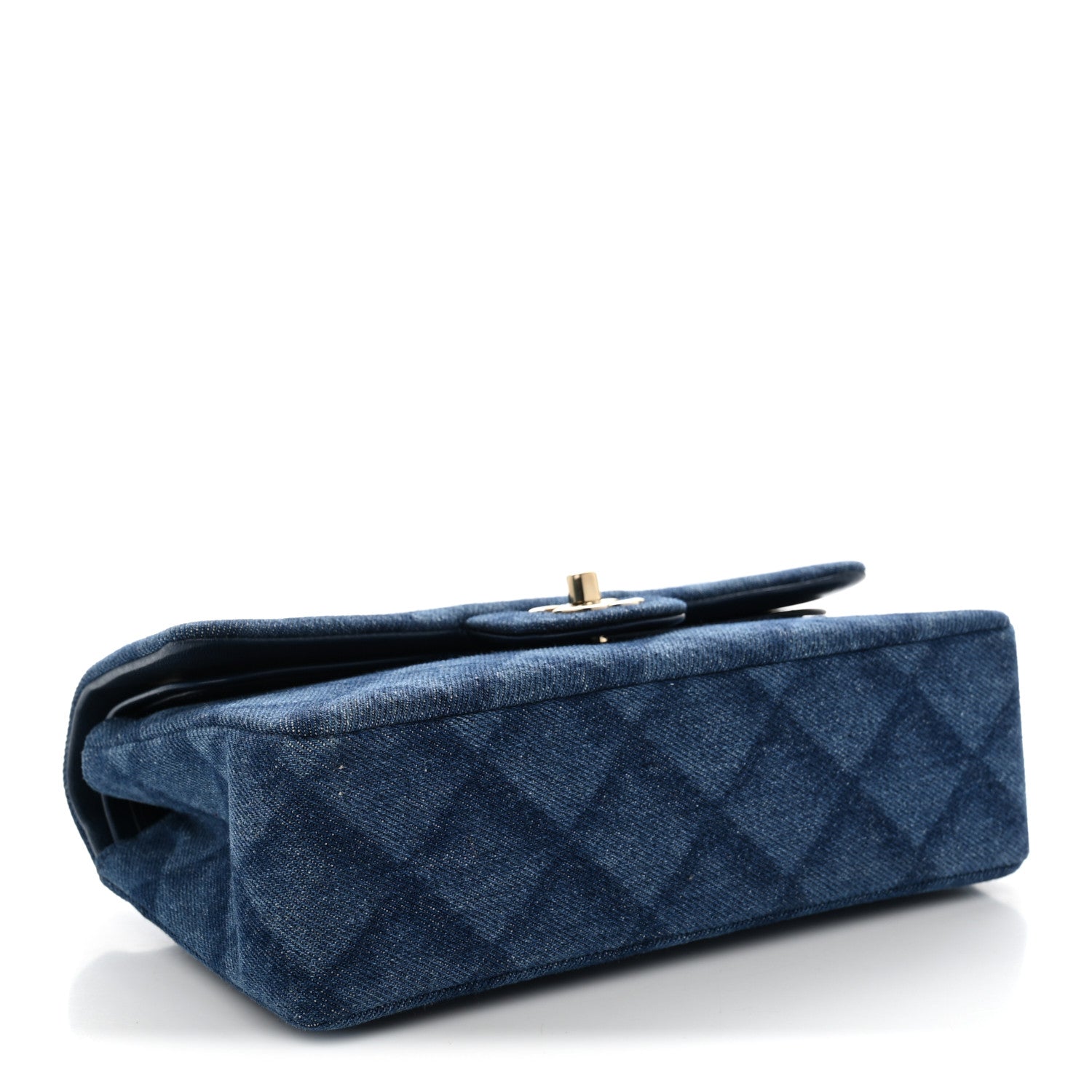 Chanel Printed Denim Quilted Small Double Flap Blue 4 of 10