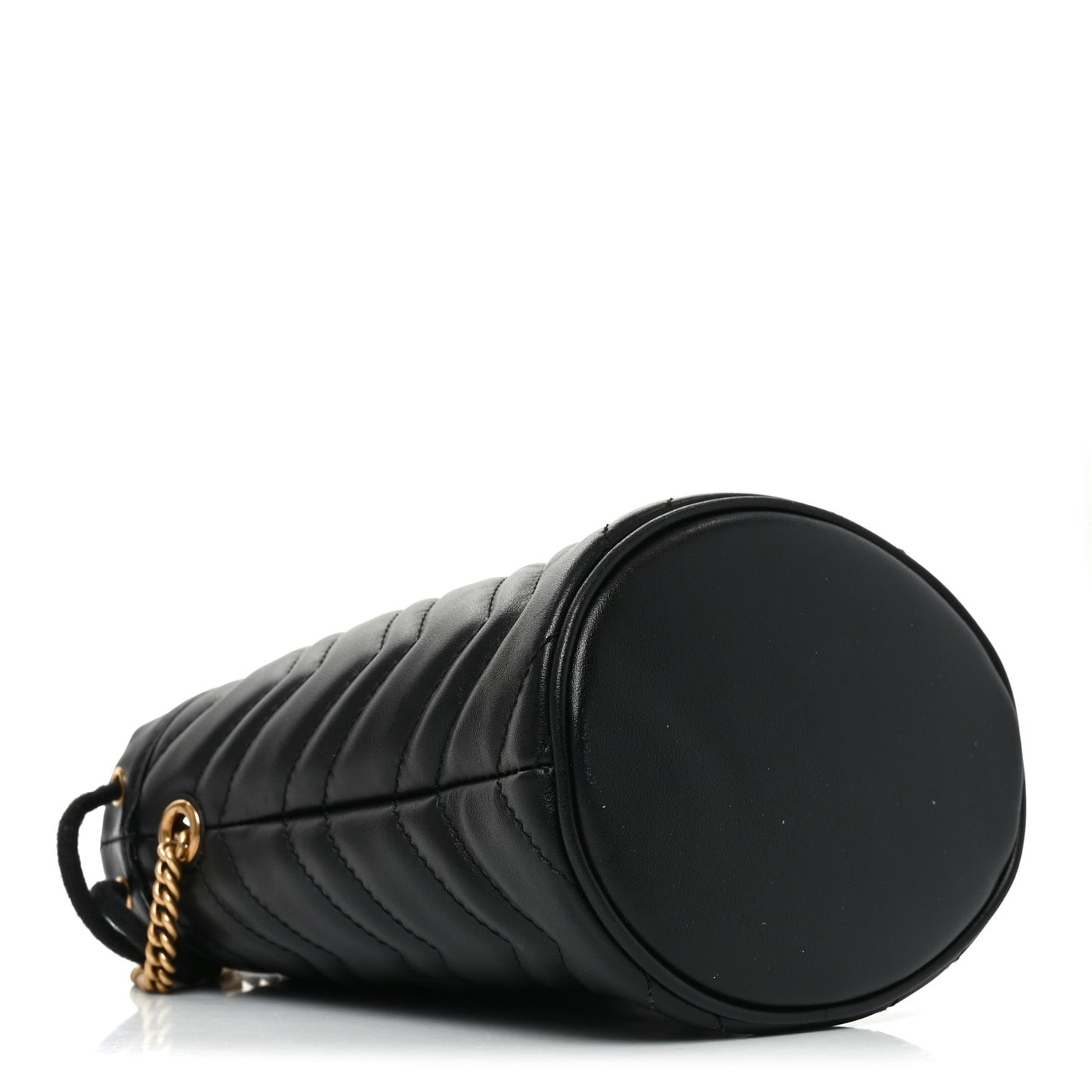 Calfskin Matelasse Mini GG Marmont 2.0 Bucket Bag Black