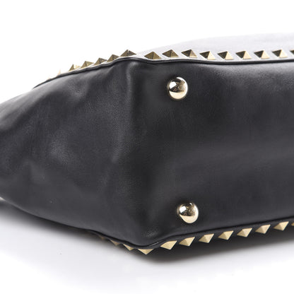 Valentino Garavani Vitello Small Rockstud Tote Black 8 of 15
