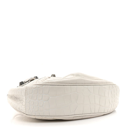 Balenciaga Extra Supple Calfskin Crocodile Embossed Le Cagole Shoulder Bag XS Optic White 5 of 11