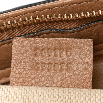 Gucci Linen Canvas Pebbled Calfskin Small Soho Top Handle Bag White Camelia 7 of 10