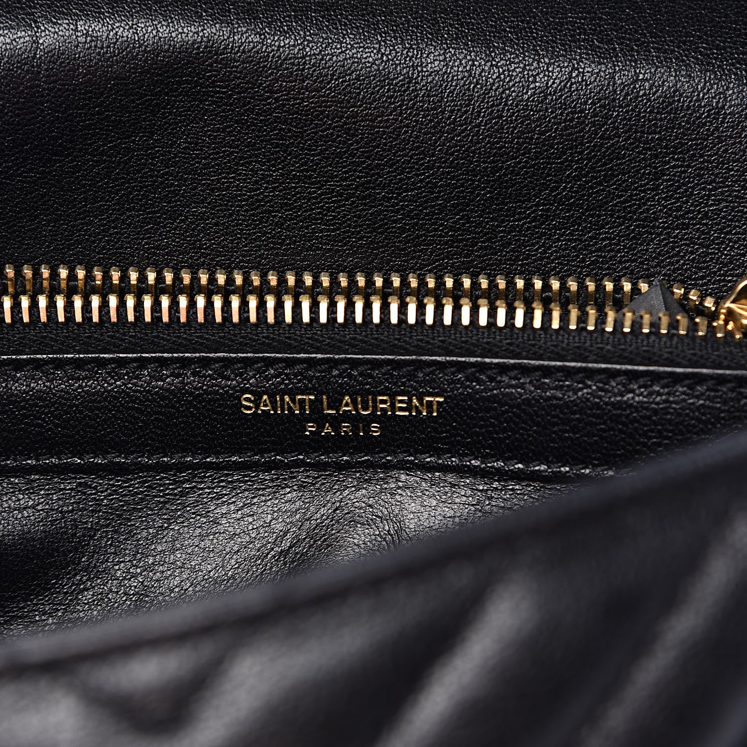 Saint Laurent Sheepskin Matelasse Chevron Monogram Medium College Bag Black 7 of 12