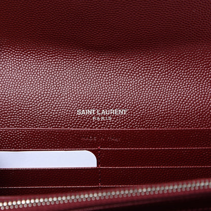 Saint Laurent Grain De Poudre Matelasse Chevron Monogram Wallet Palissandre 5 of 5