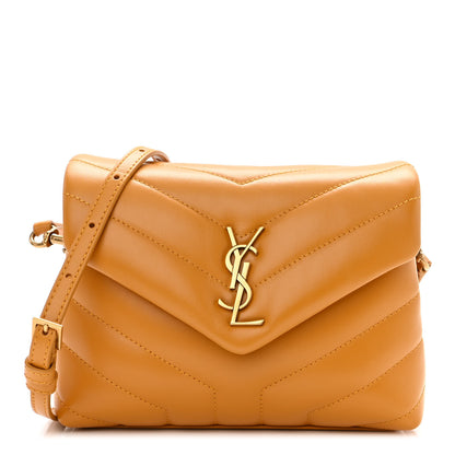 Saint Laurent Calfskin Y Quilted Monogram Toy Loulou Crossbody Bag Cheddar 1 of 7