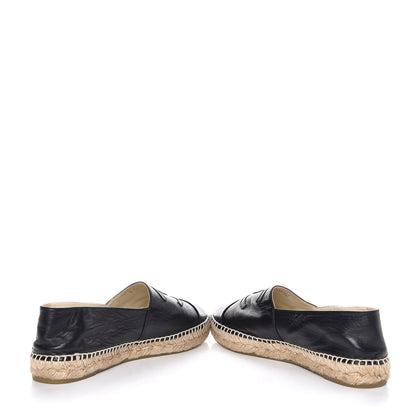 Chanel Lambskin CC Espadrilles 40 Black 6 of 12