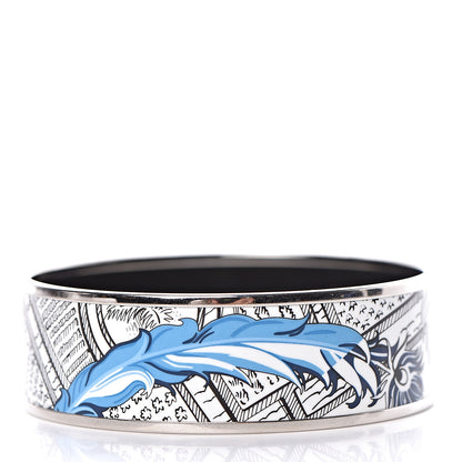 Hermes Enamel Printed Wide Mythiques Phoenix Bracelet 65 Pollen Azur 3 of 6