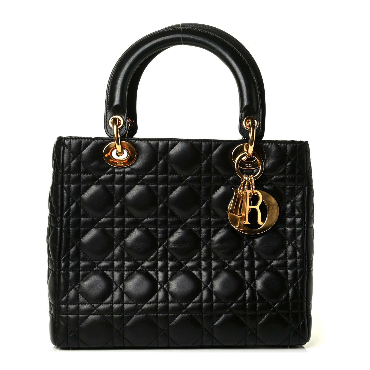 Christian Dior Lambskin Cannage Medium Lady Dior Black 1 of 6