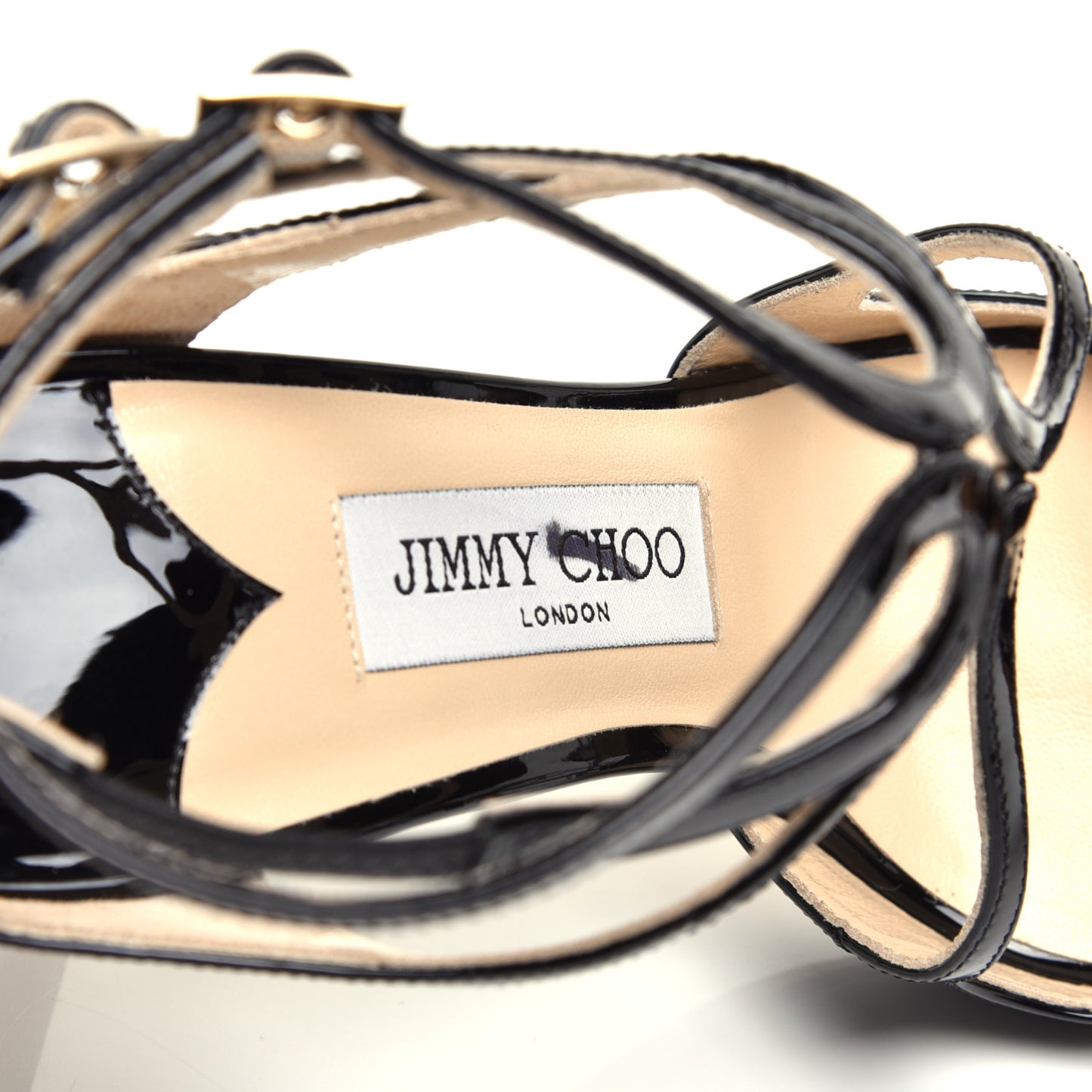 Patent Calfskin Lang Sandals 37 Black