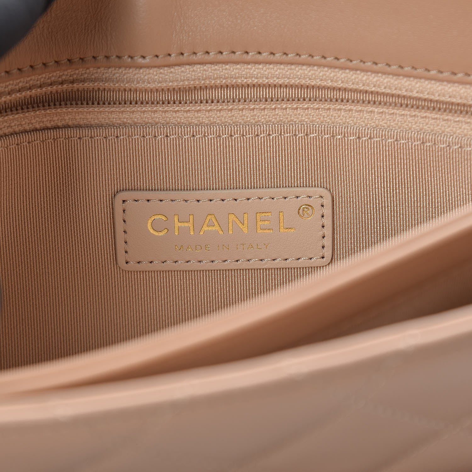 Chanel Calfskin Quilted Enchained Clutch Beige 6 of 11