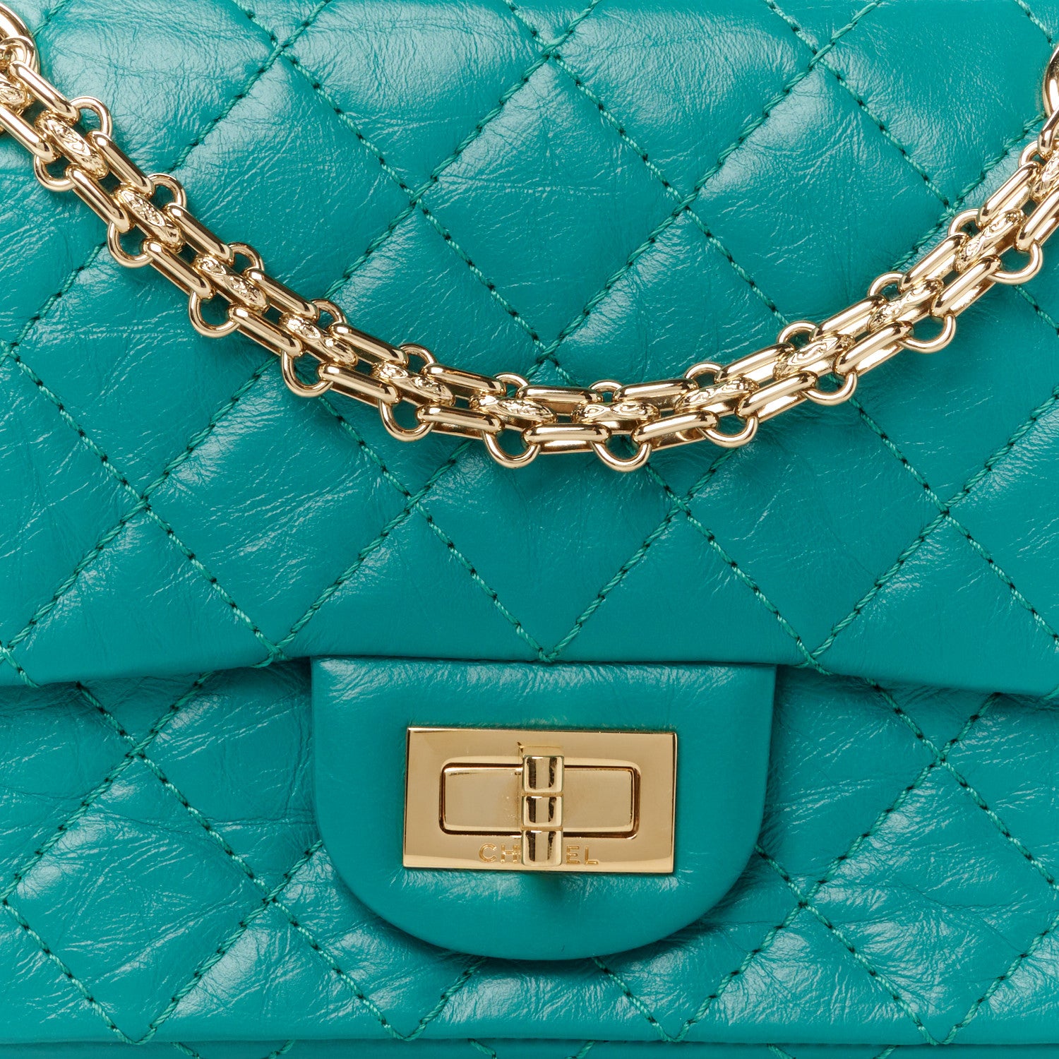 Chanel Aged Calfskin Quilted 2.55 Reissue Mini Flap Green 8 of 10