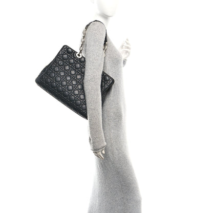 Christian Dior Lambskin Cannage Large Dior Soft Shopping Tote Black 2 of 10