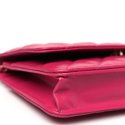 Chanel Caviar Quilted Wallet on Chain WOC Fuchsia 10 of 12