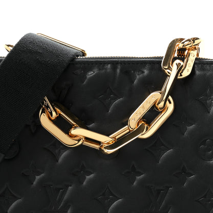 Louis Vuitton Lambskin Embossed Monogram Coussin MM Black 7 of 10