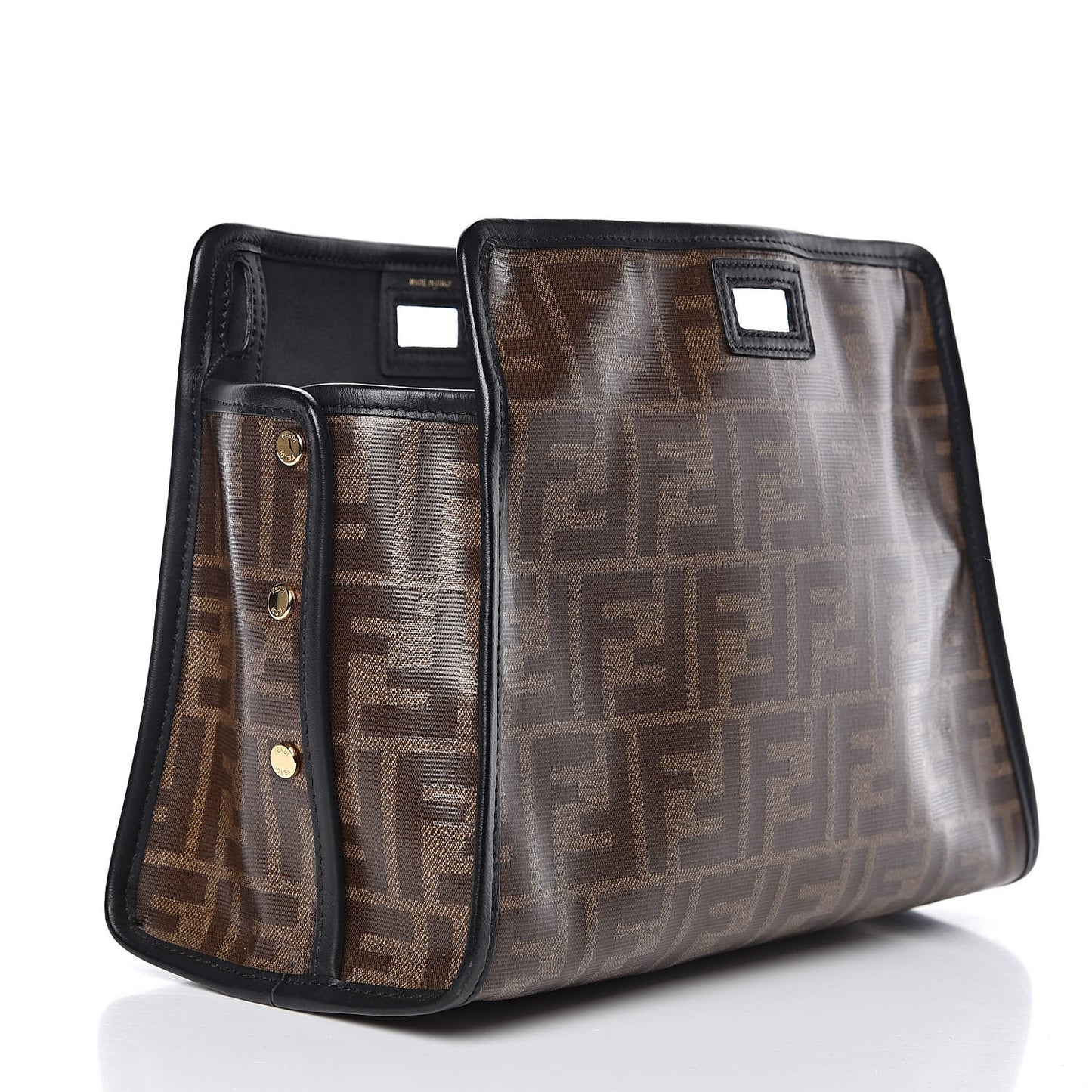 Glazed Fabric Vitello Century FF 1974 Stamp Patch Mini Peekaboo Defender Cover Mogano Panna Black