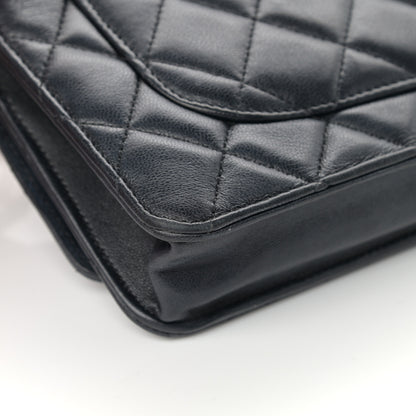 Chanel Lambskin Quilted CC Pearl Crush Wallet on Chain WOC Black 13 of 19