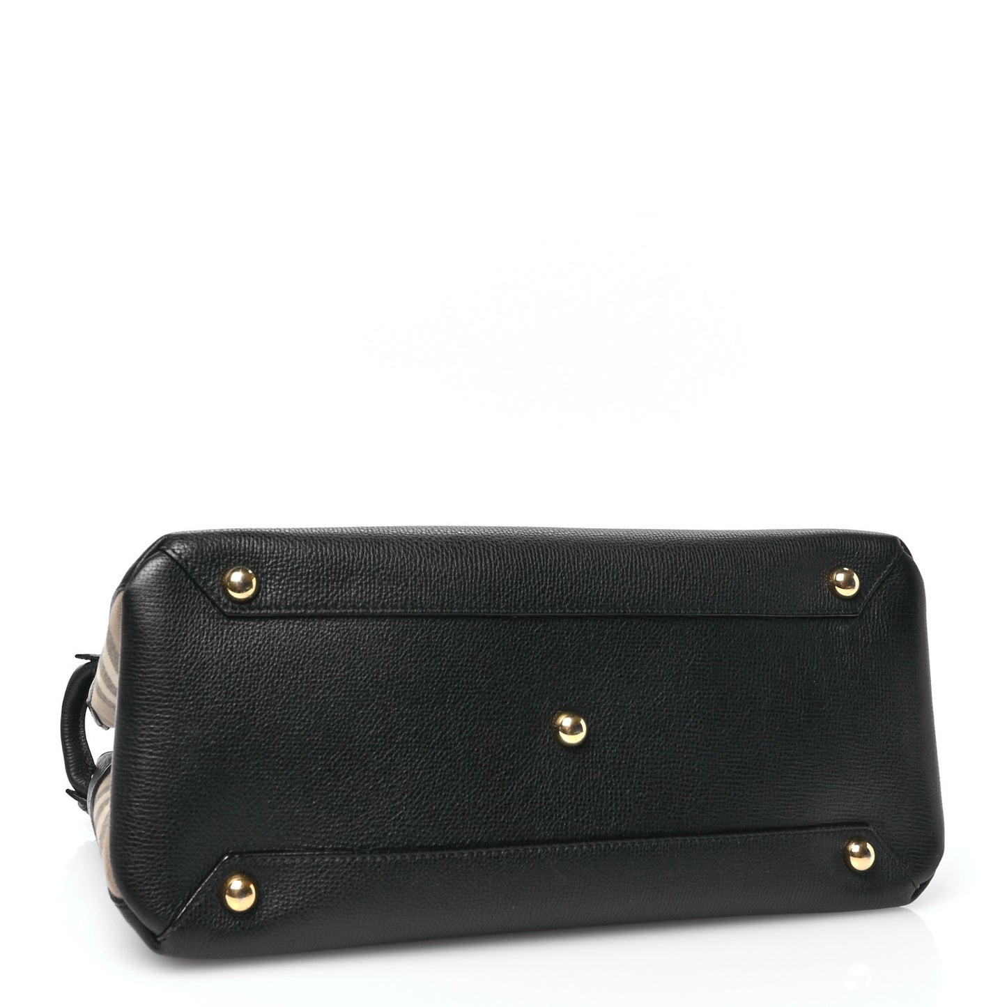 Grainy Calfskin House Check Medium Banner Tote Black