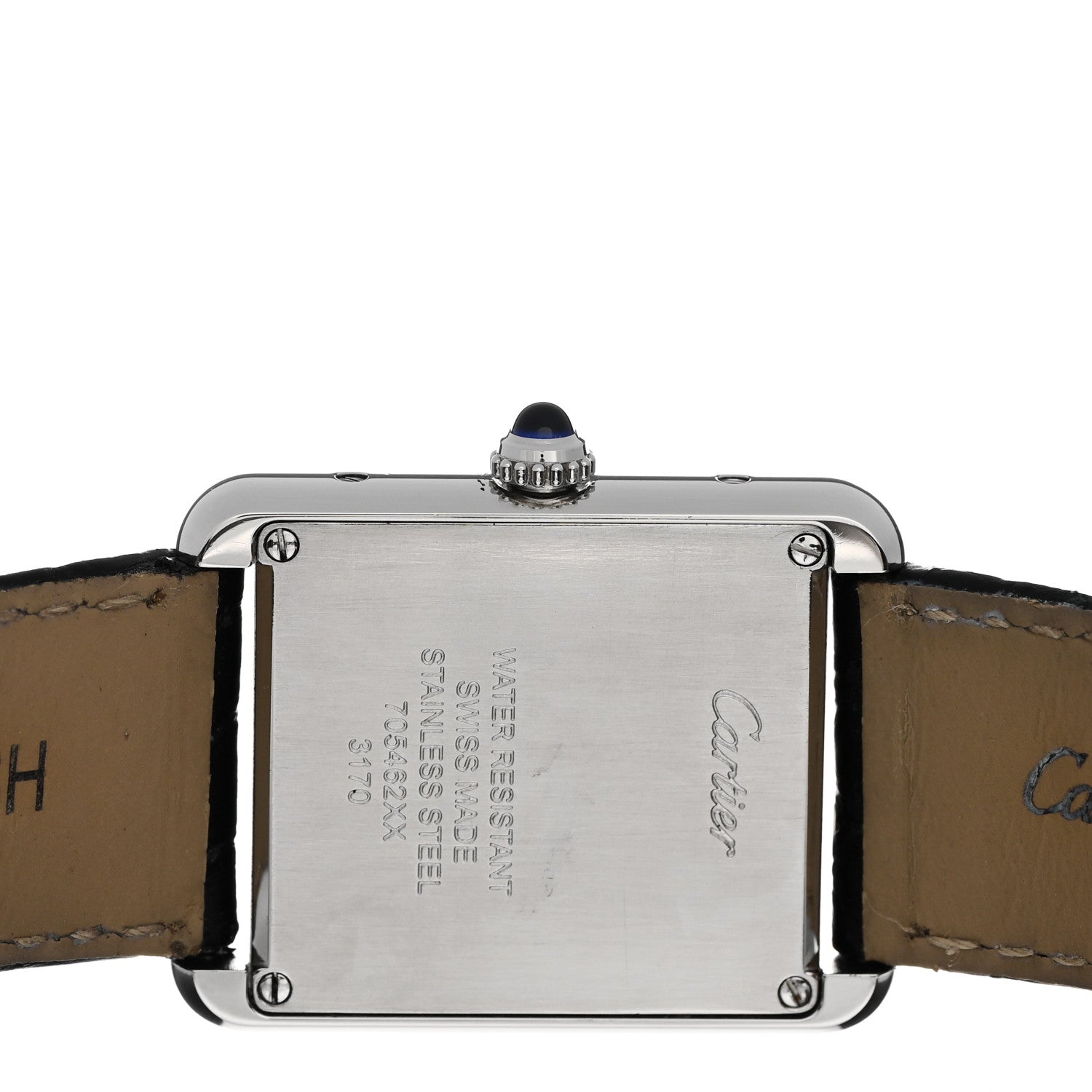 Cartier Stainless Steel Alligator 24mm Tank Solo Quartz Watch 4 of 5