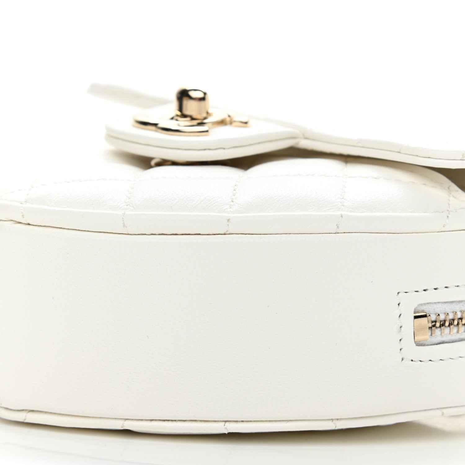 Chanel Lambskin Quilted CC In Love Heart Clutch With Chain White 10 of 11