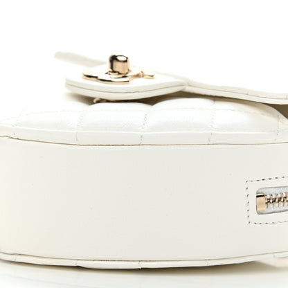 Chanel Lambskin Quilted CC In Love Heart Clutch With Chain White 10 of 11