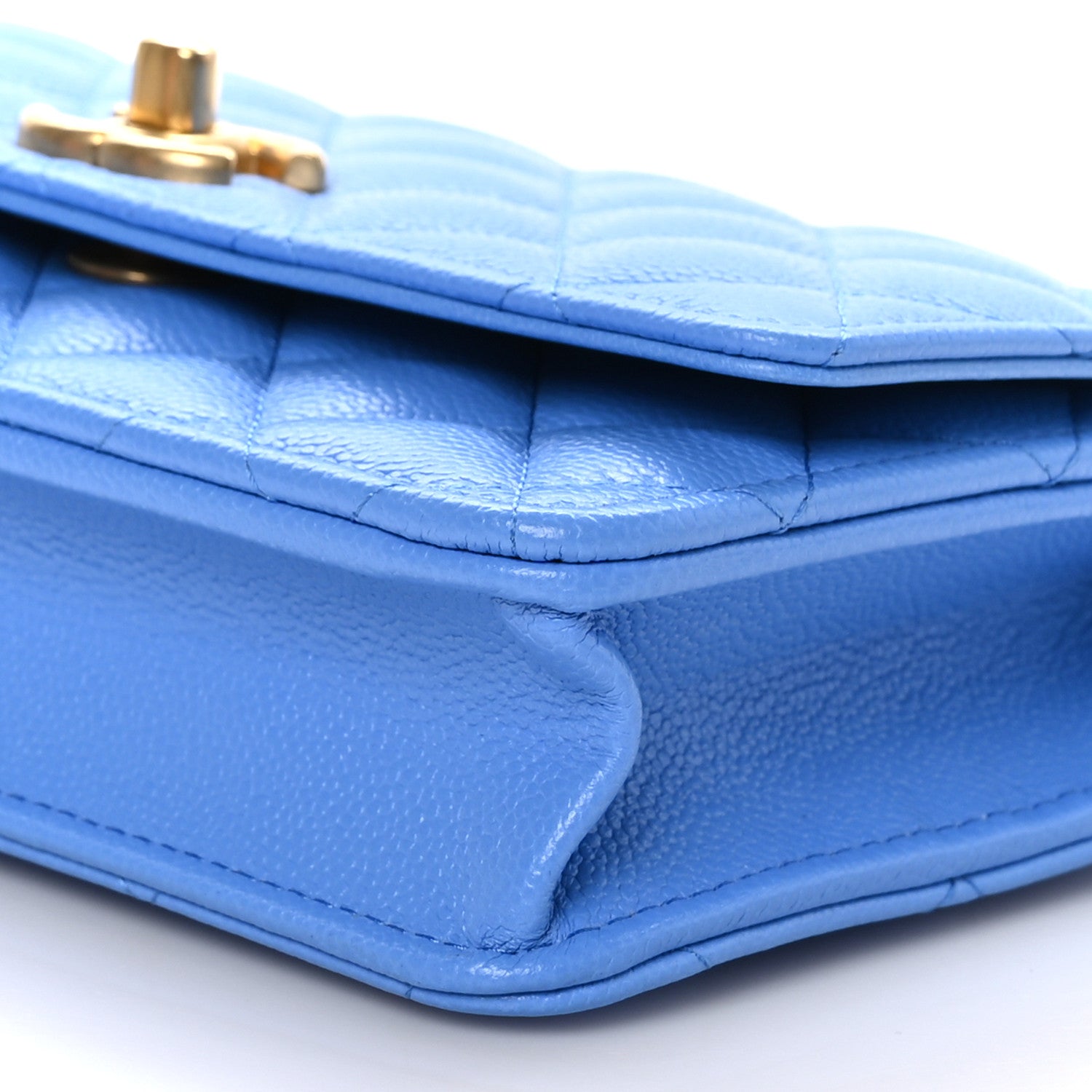 Chanel Caviar Quilted Heart Wallet On Chain WOC Blue 11 of 11