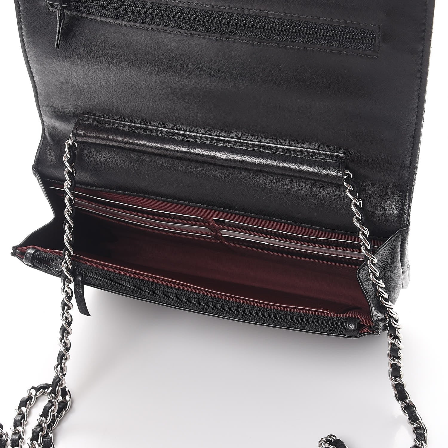 Chanel Lambskin Quilted Wallet On Chain WOC Black 5 of 8
