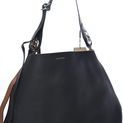 Burberry Smooth Calfskin Medium Grommet Hobo Black 9 of 12