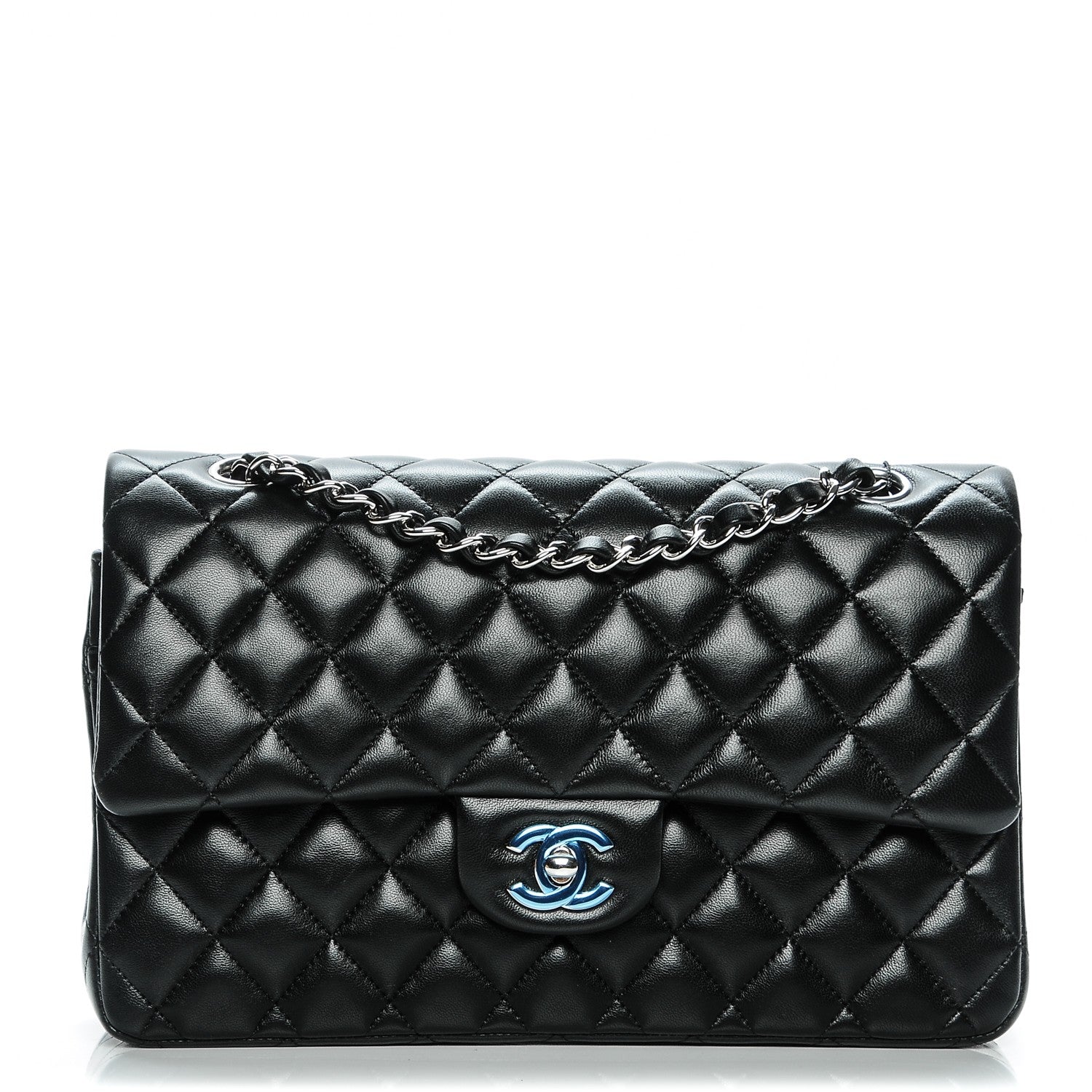 Chanel Lambskin Quilted Medium Double Flap Black 1 of 8