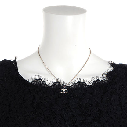 Chanel Crystal Timeless CC Necklace Silver 2 of 5