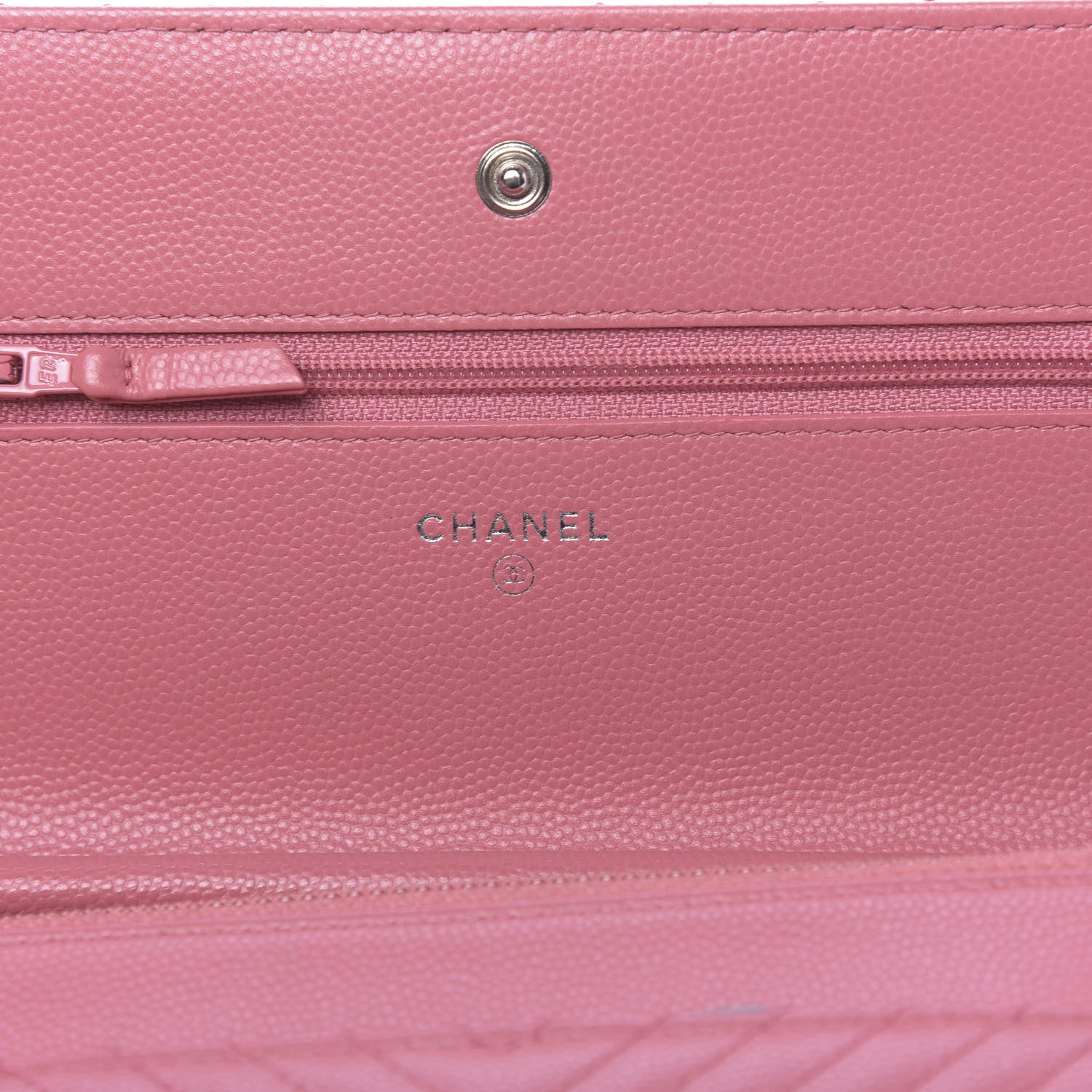 Chanel Caviar Chevron Quilted Wallet On Chain WOC Pink 6 of 12