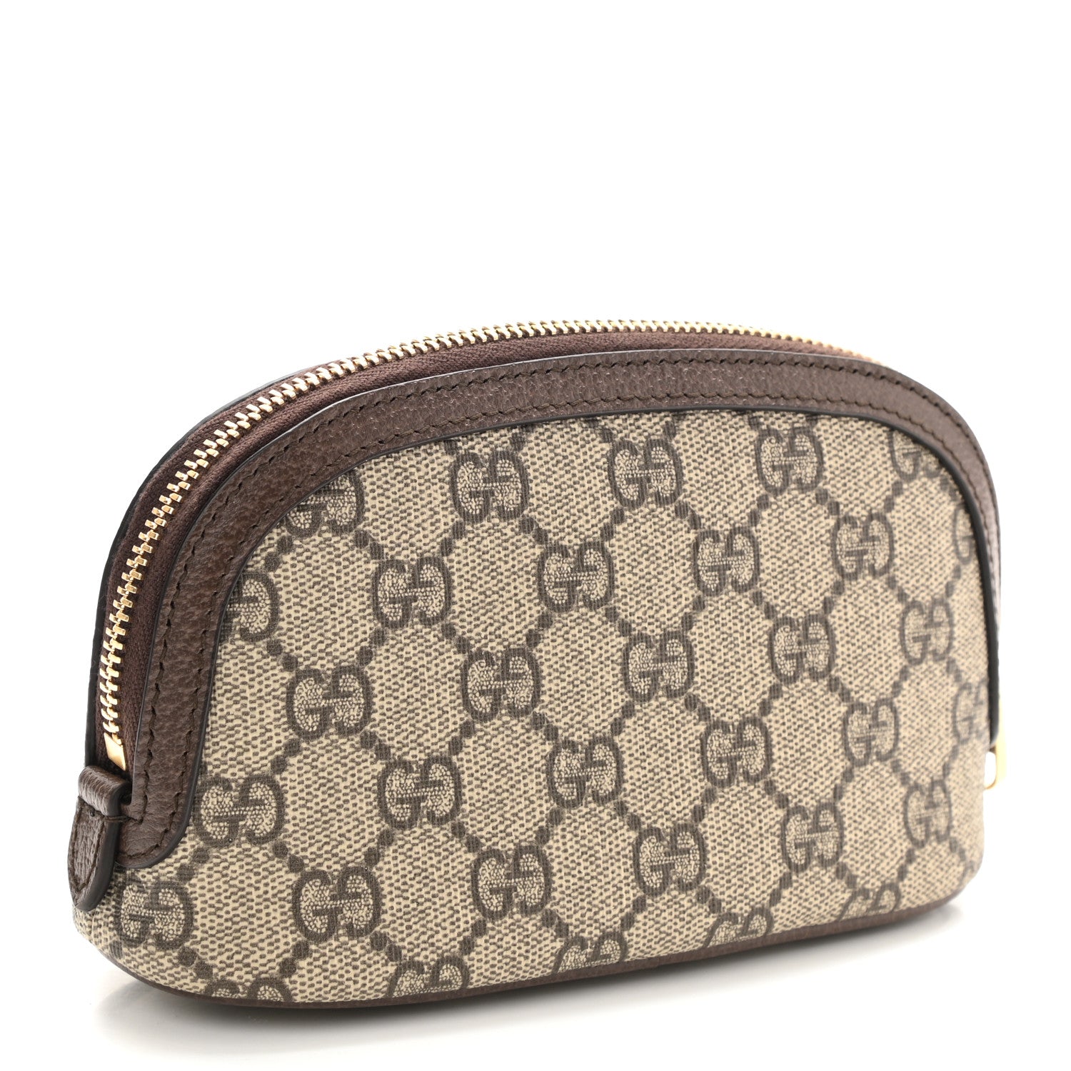 Gucci GG Supreme Monogram Textured Calfskin Web Medium Ophidia Cosmetic Case Beige Ebony New Acero 3 of 8