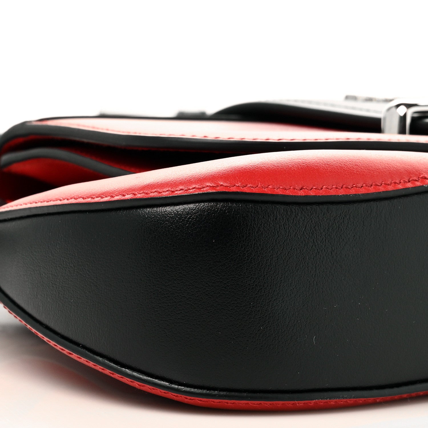 Prada City Calfskin Sidonie Shoulder Bag Rosso Black 9 of 10