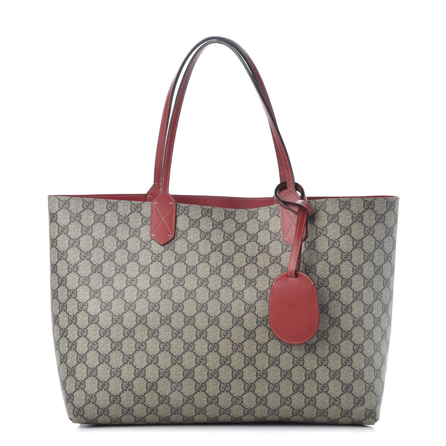 GG Supreme Monogram Medium Reversible Tote Beige Red