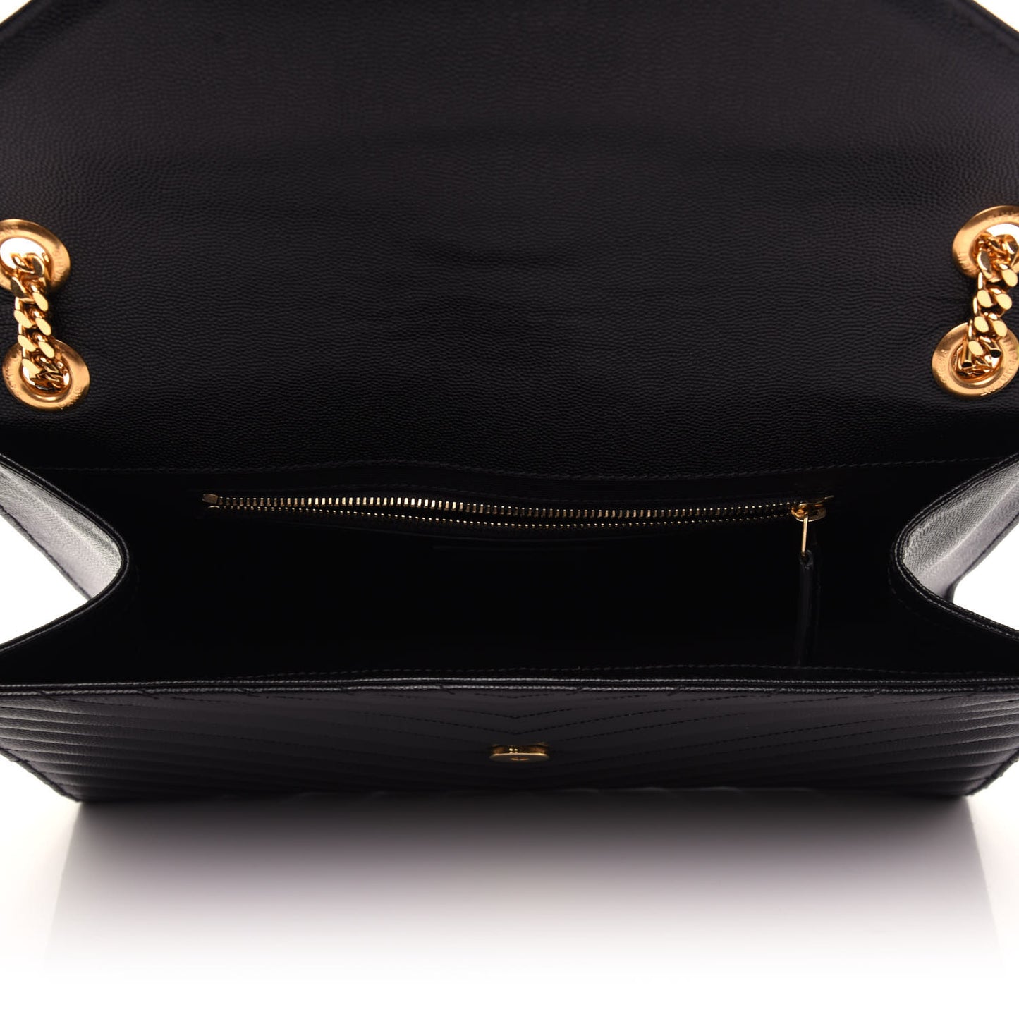 Grain De Poudre Matelasse Chevron Large Monogram Satchel Black