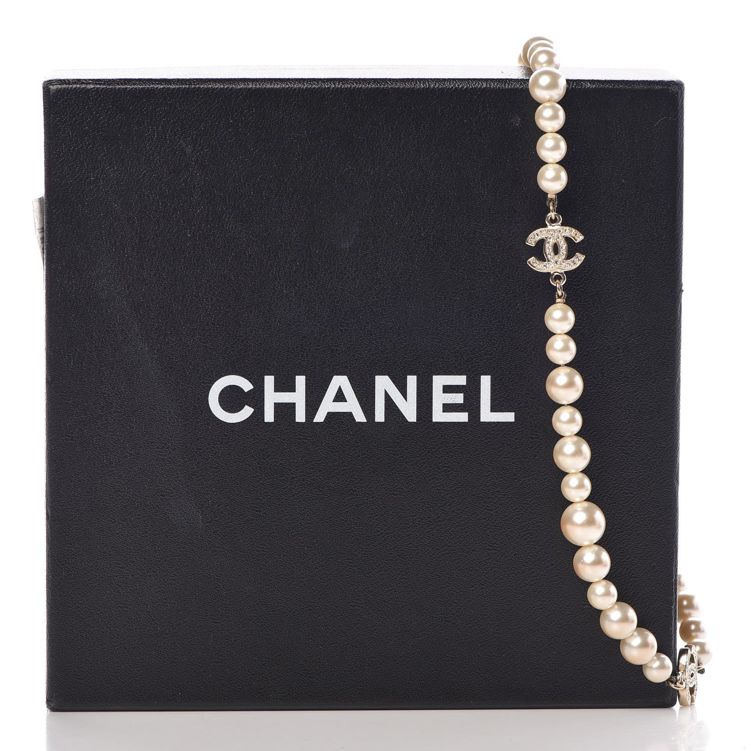 Chanel Crystal Pearl CC Short Necklace Gold 7 of 7