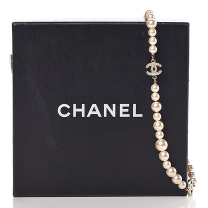 Chanel Crystal Pearl CC Short Necklace Gold 7 of 7