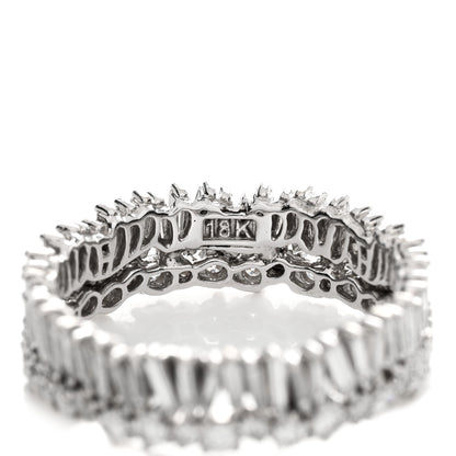 Suzanne Kalan 18K White Gold Diamond Classic Short Stack Eternity Band Ring 52 6 4 of 4