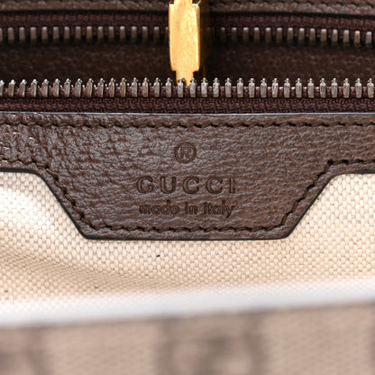 Gucci GG Supreme Monogram Textured Dollar Calfskin Web Gucci Tiger Small Retro Interlocking G Tote Bag Beige Ebony Live Red New Shamarock New Acero 5 of 8