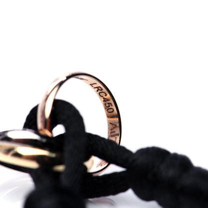 Cartier 18K Pink Yellow White Gold Trinity Adjustable Cord Bracelet Black 7 of 9