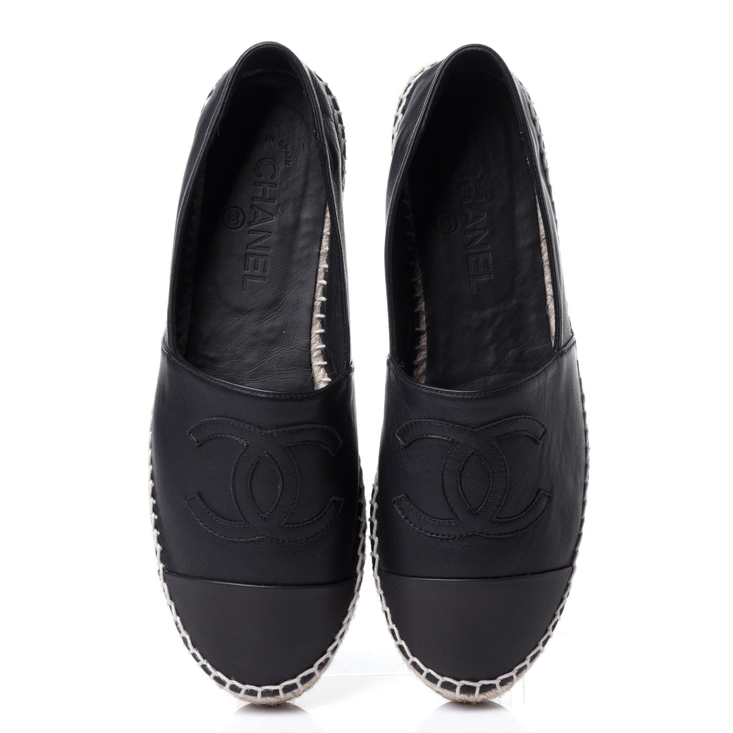 Chanel Lambskin CC Espadrilles 39 Navy Blue Dark Grey 6 of 13