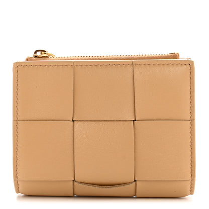 Bottega Veneta Nappa Maxi Intrecciato Small Bi-Fold Zip Wallet Porridge 1 of 9