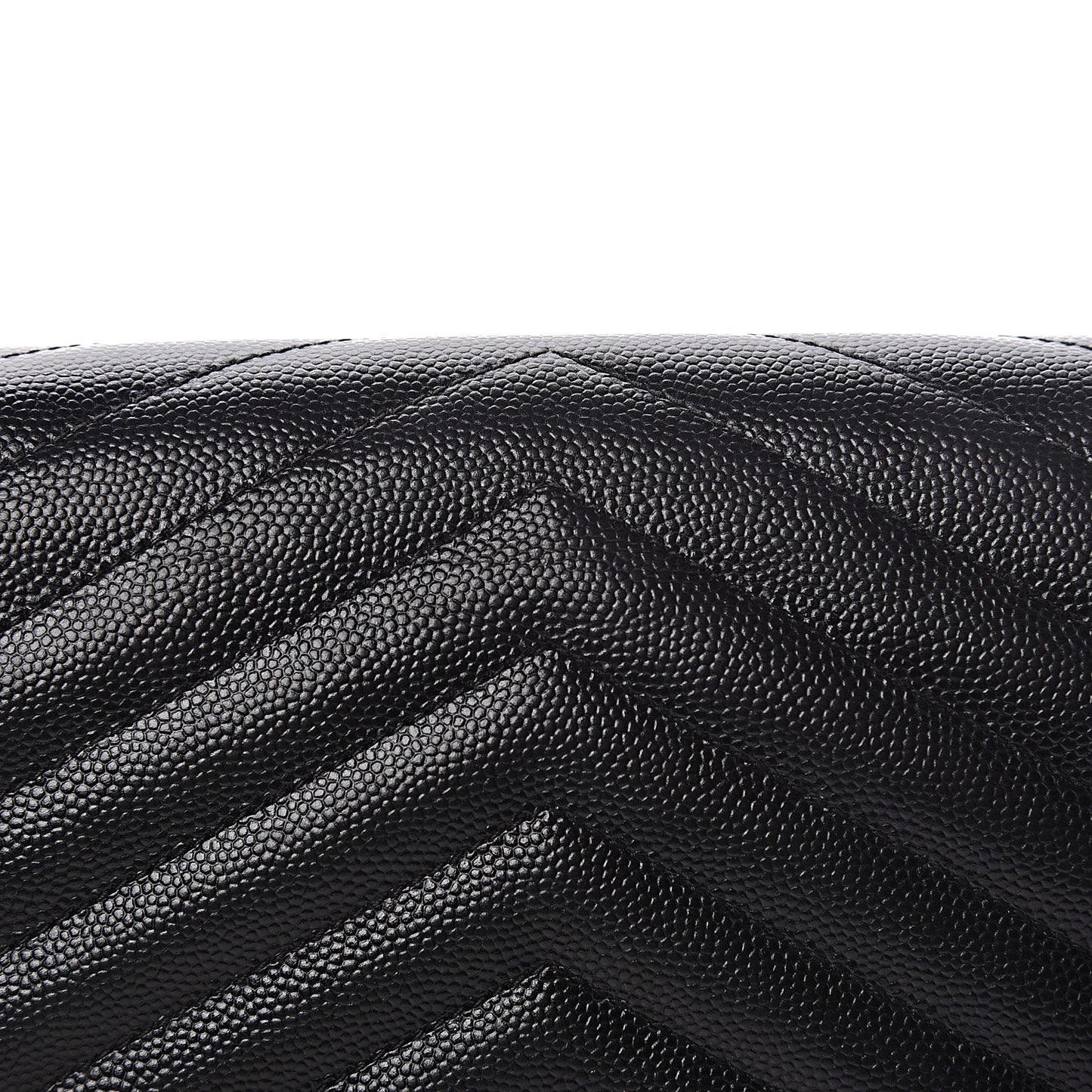 Grain De Poudre Matelasse Chevron Monogram Chain Wallet Black