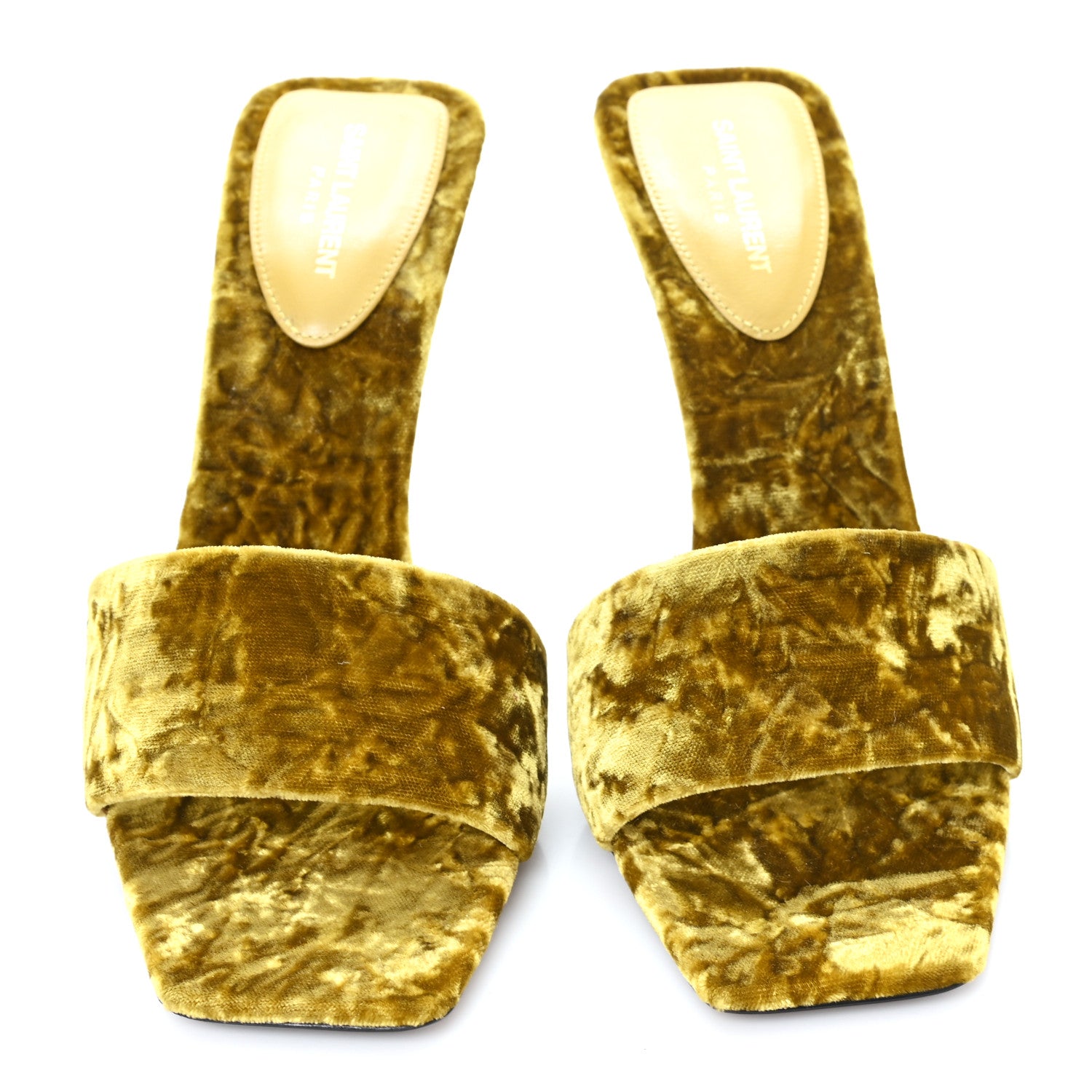 Saint Laurent Velvet Baliqua 105 Mule Sandals 38 Yellow 3 of 10