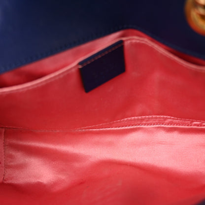 Gucci Velvet Matelasse Mini GG Marmont Shoulder Bag Cobalt Blue 5 of 14